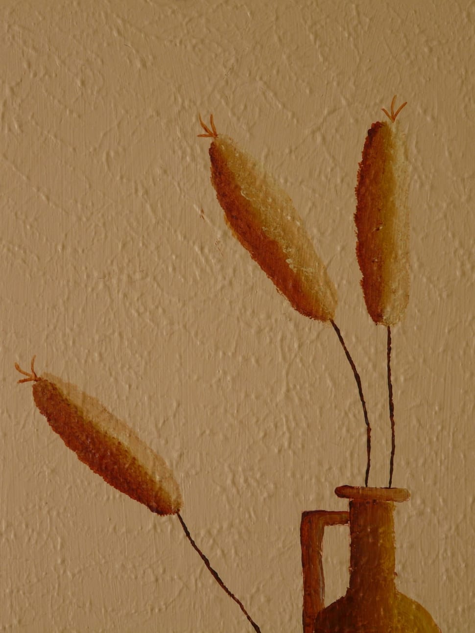 brown oblong flower painting preview