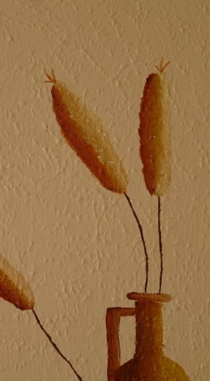 brown oblong flower painting thumbnail