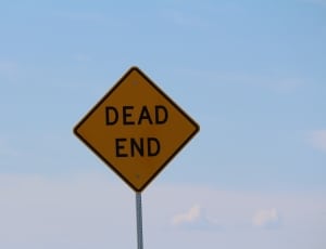 yellow and black Dead End traffic sign thumbnail