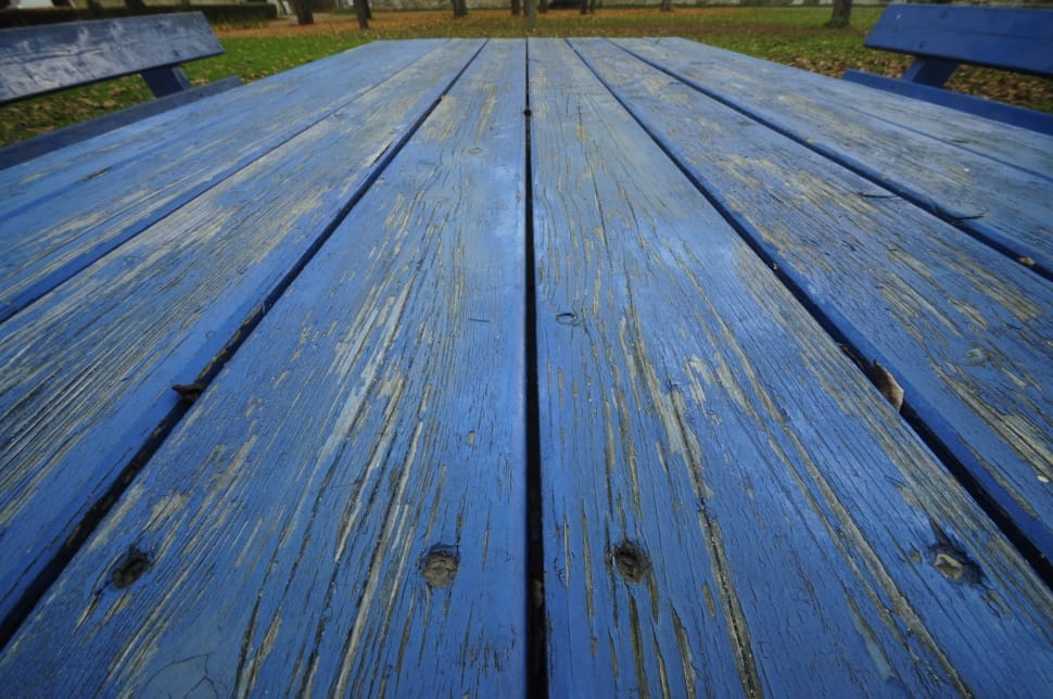 blue wooden rectangular table preview