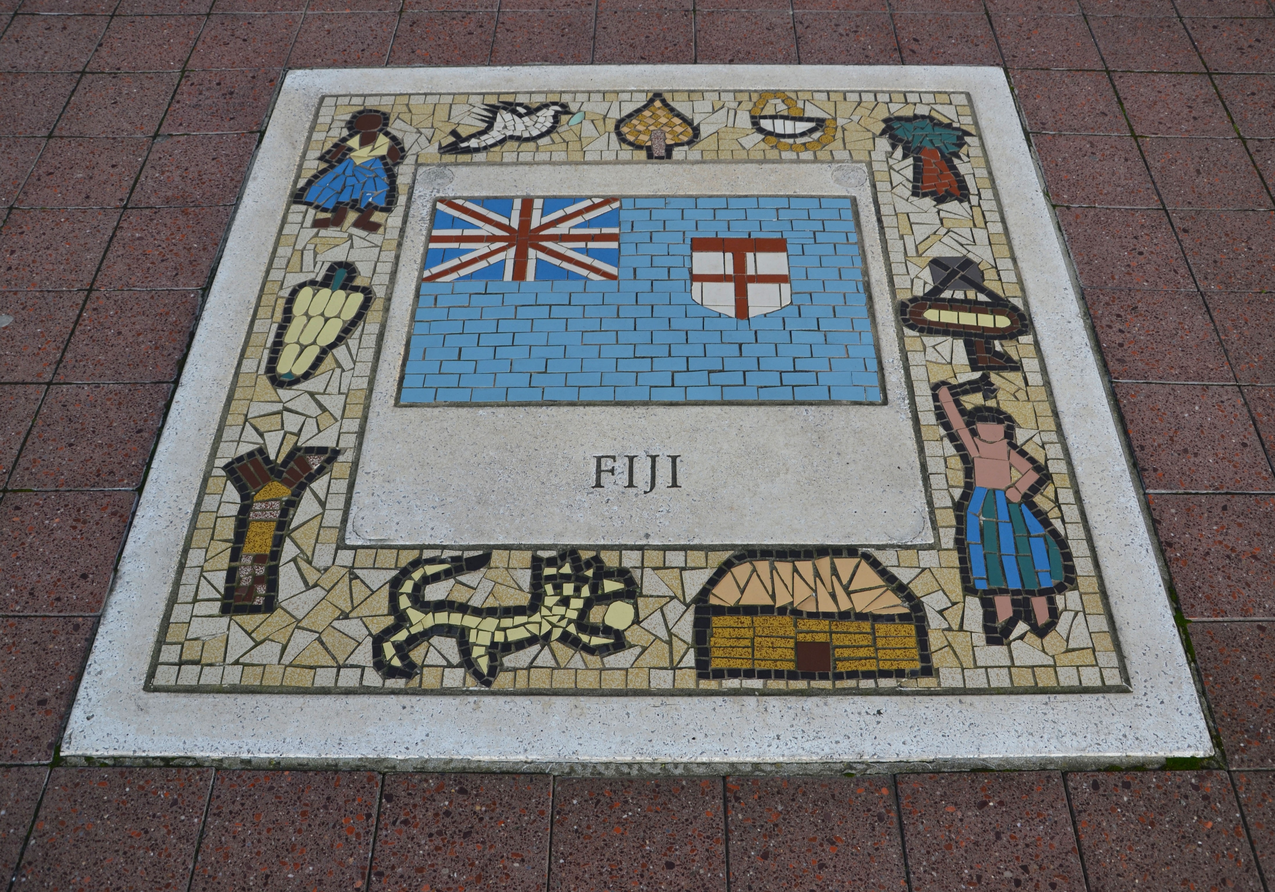 uk flag theme floor tile