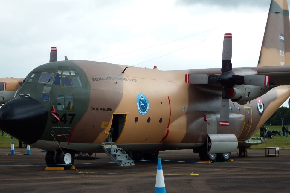 brown c-130 hercules transport military airplane preview