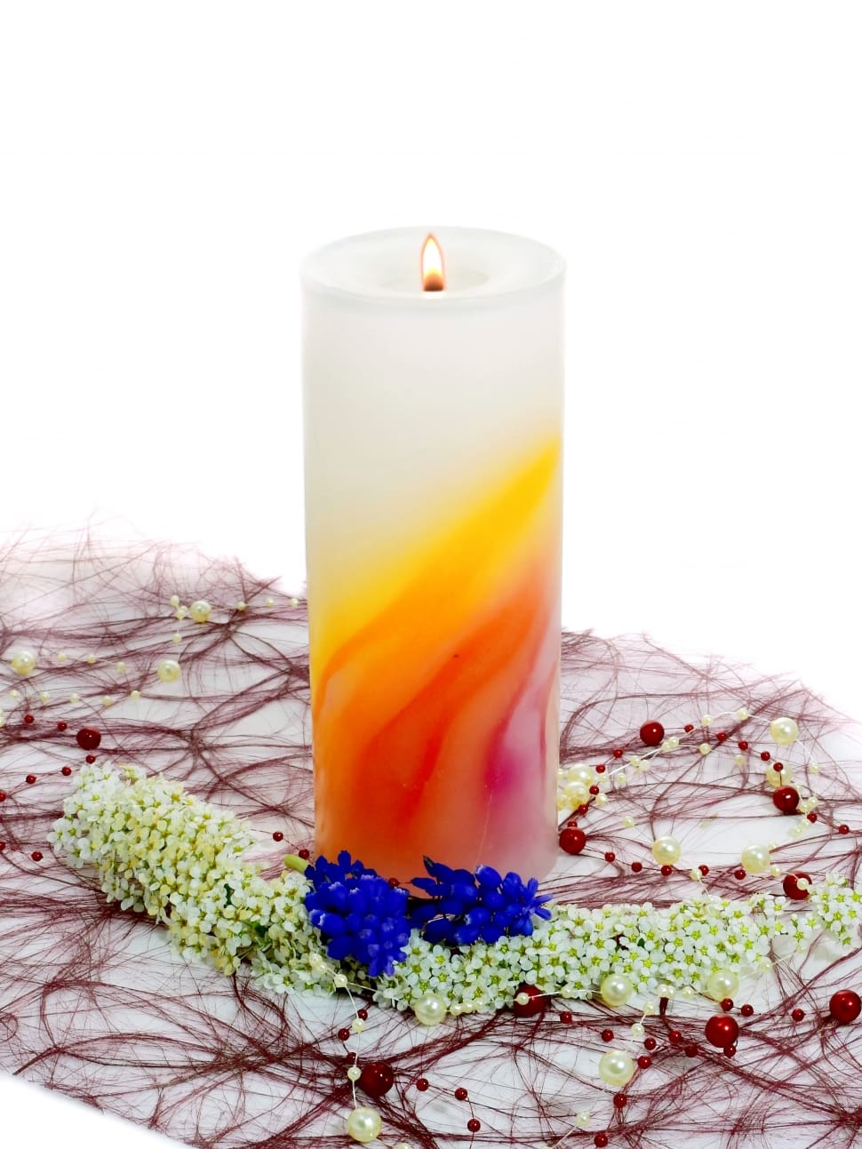 white and orange candle preview