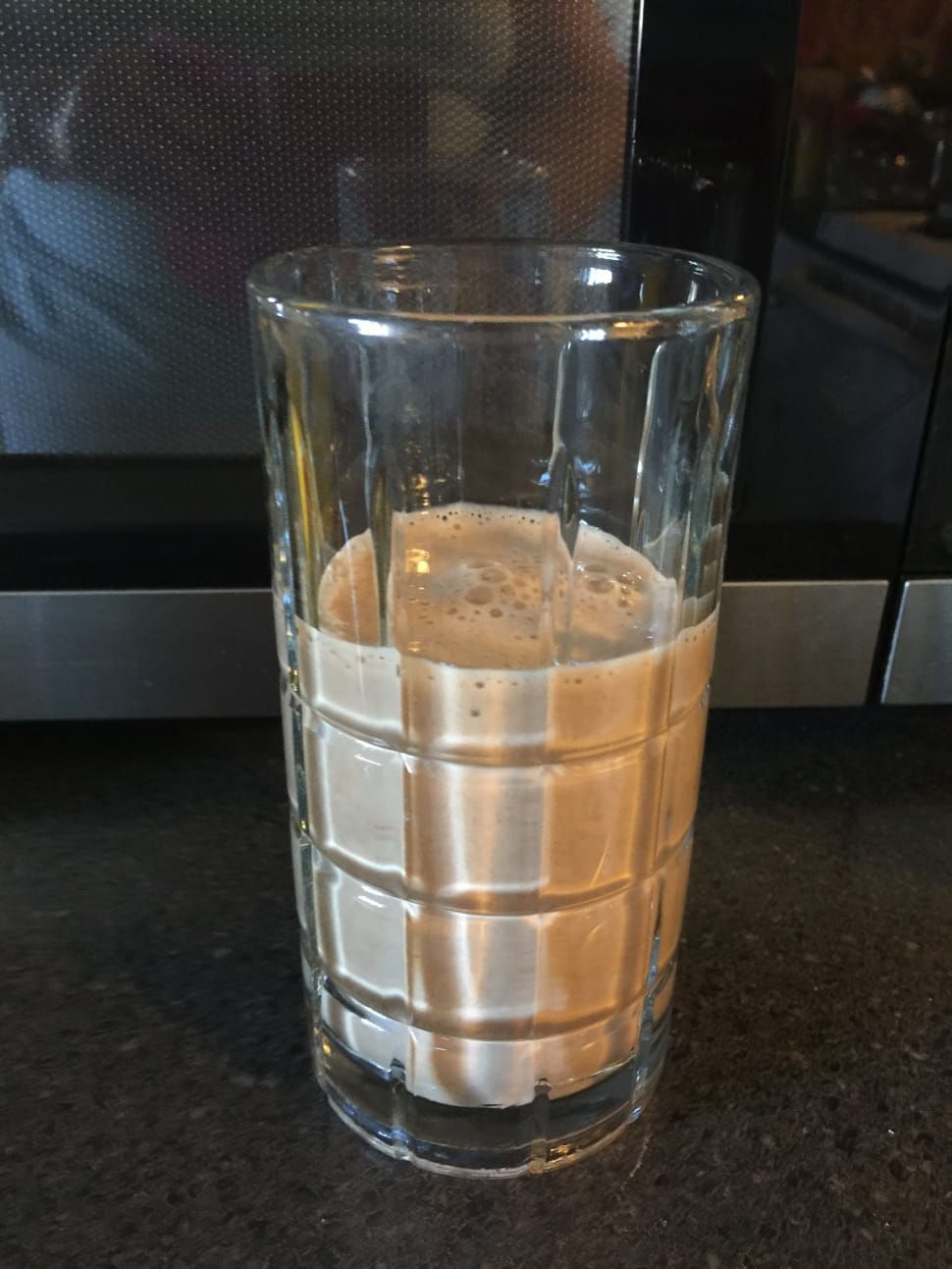 drinking glass with chocolate milk preview