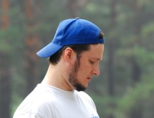 men's blue baseball cap thumbnail