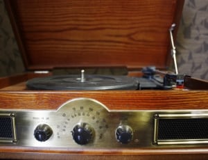 brown and gray vintage vinyl player and recorder thumbnail