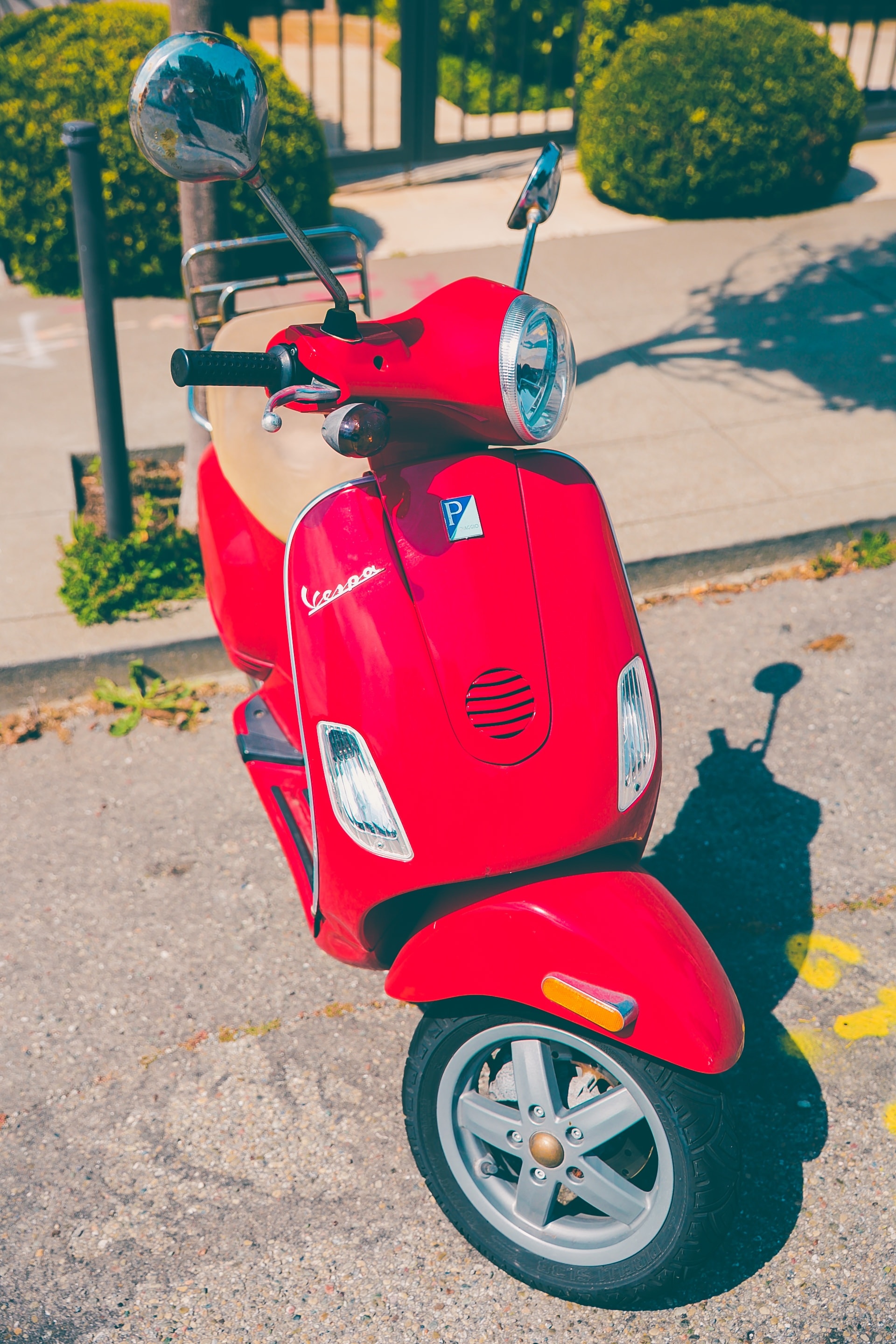 red moped scooter