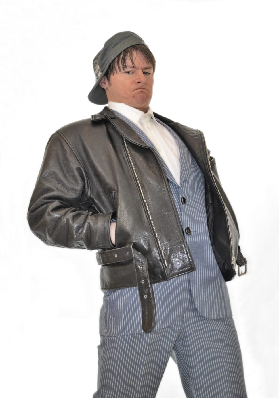 men's black leather jacket preview