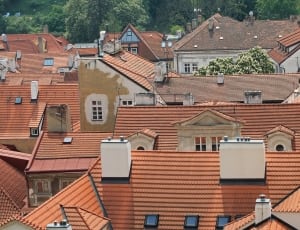 orange houses aerial view at daytime thumbnail