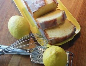 baked bread, lemon, grater and wire whisk thumbnail