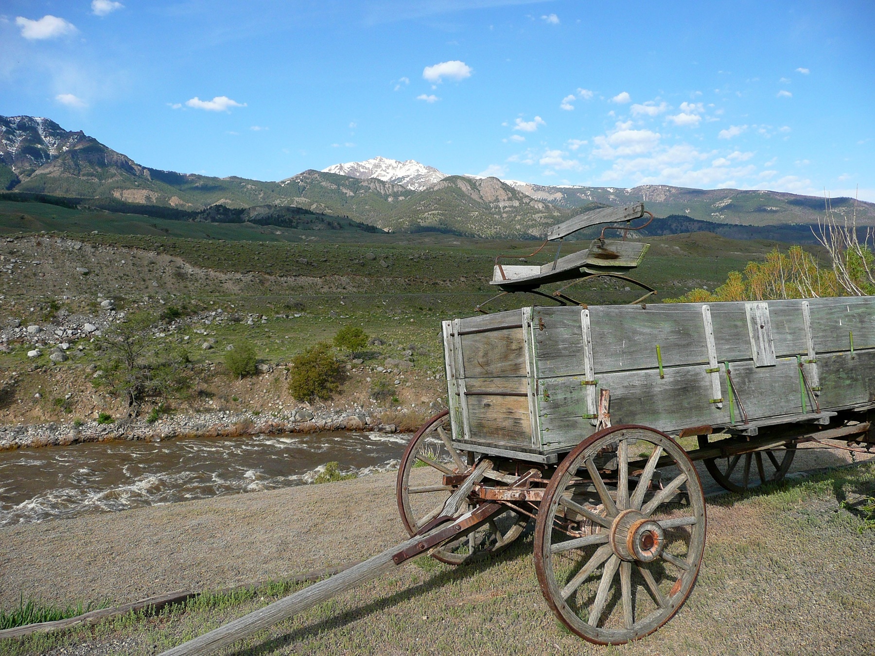 gray wooden carriage