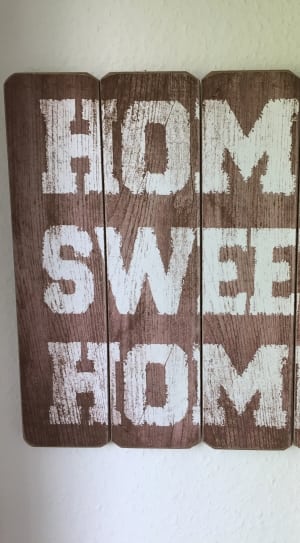 brown wooden home sweet home printed wall decor thumbnail
