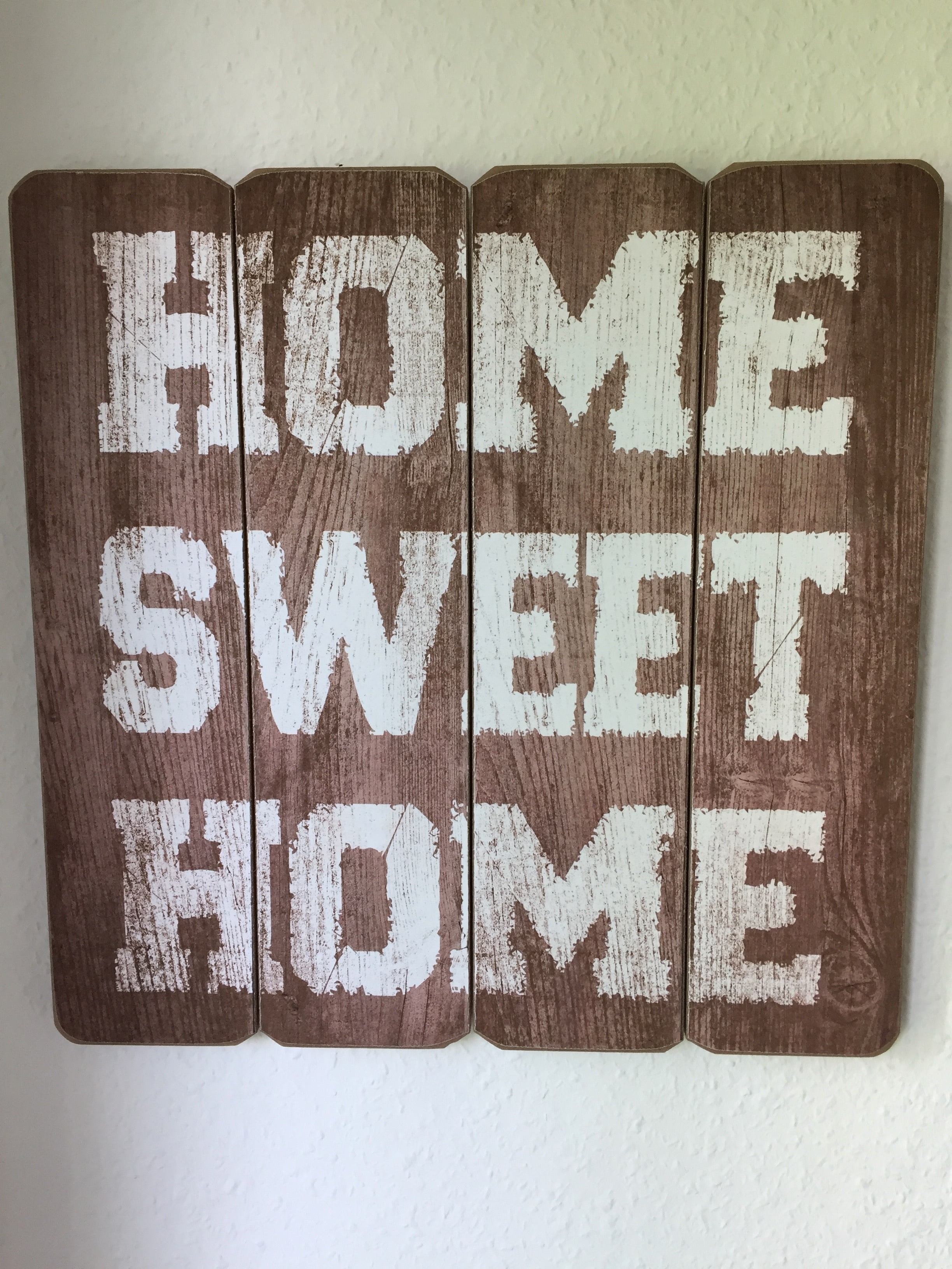 brown wooden home sweet home printed wall decor