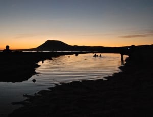 photo of lake during sunset thumbnail