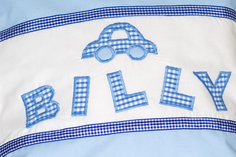 white and blue billy car textile preview