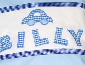 white and blue billy car textile thumbnail