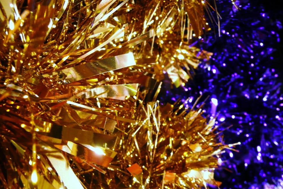 gold and purple tinsels preview