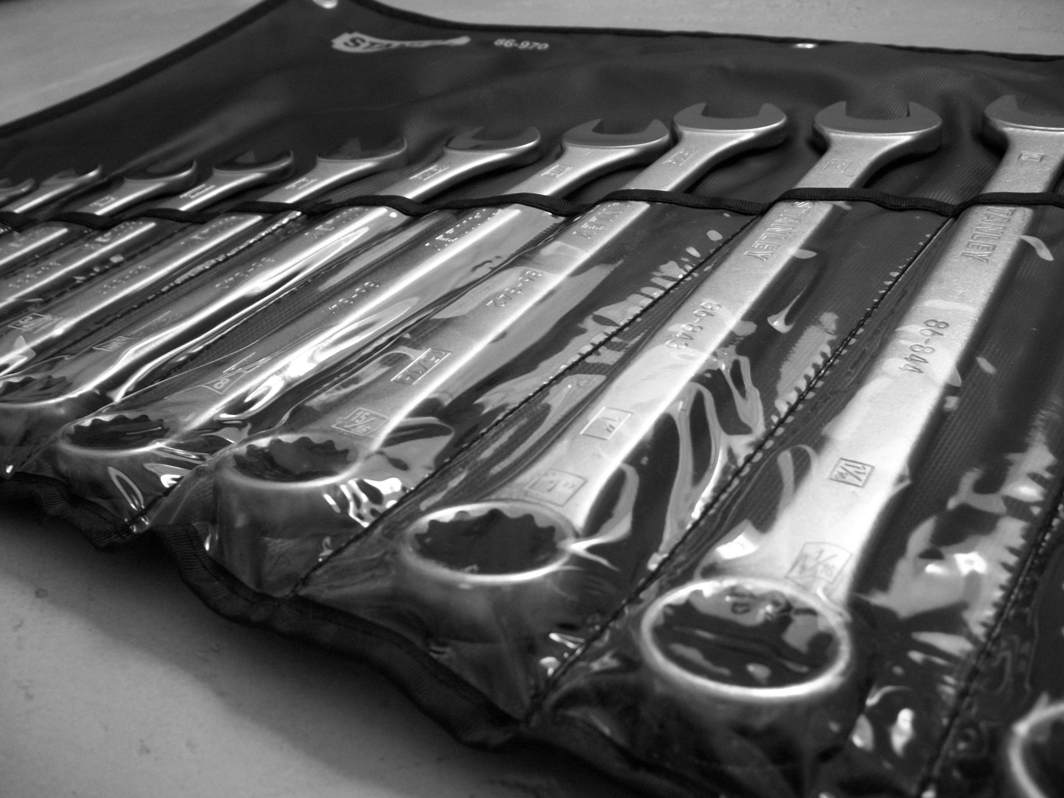 silver open ended wrenches