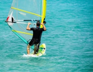 yellow blue wind surfing board thumbnail