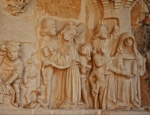 group of holy people bass relief thumbnail