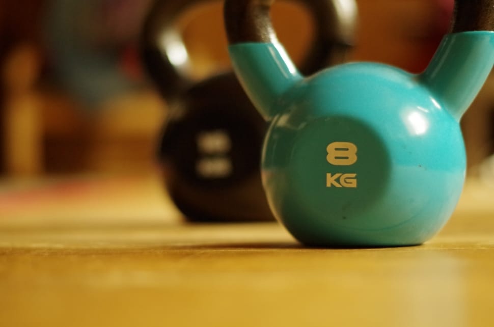 teal and black 8kg kettle bell preview