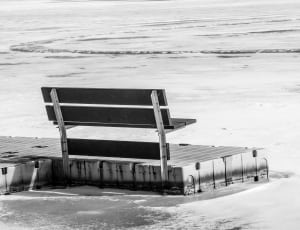 gray scale photo of metal framed bench thumbnail