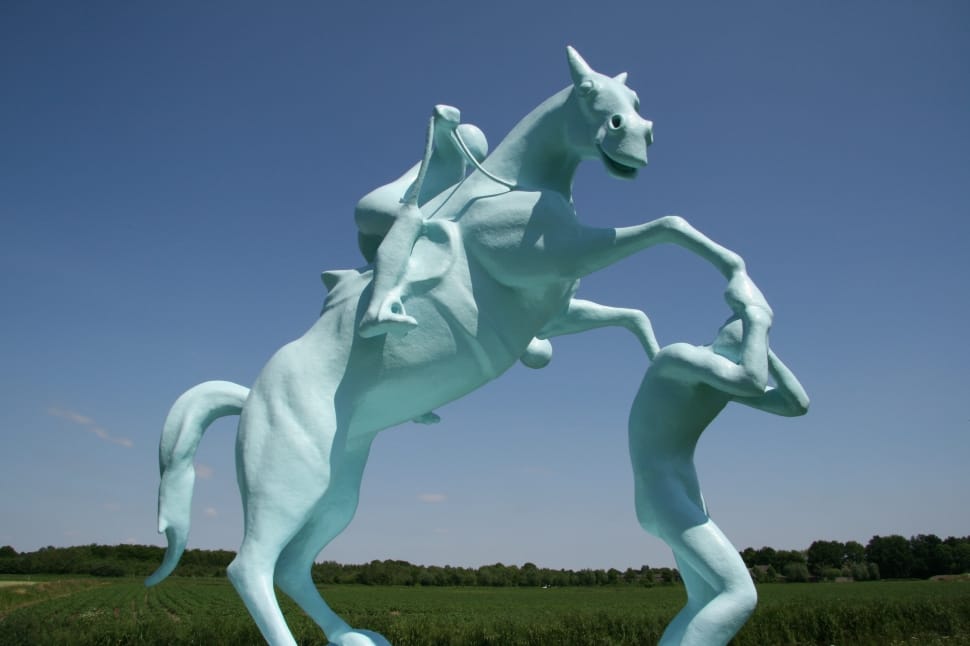 horse and man concrete statue preview