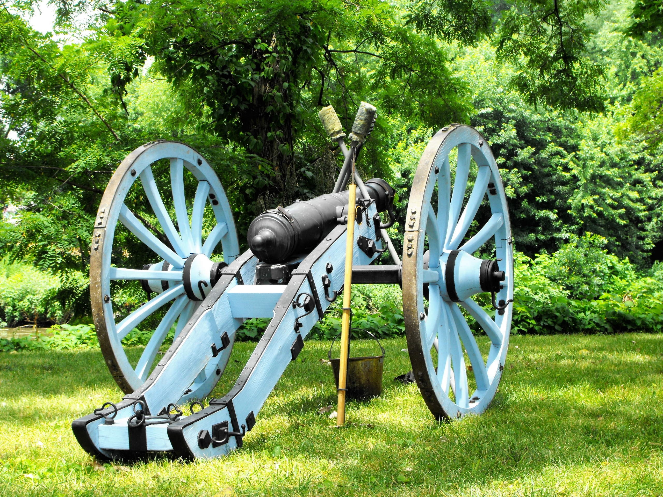 blue and black cannon