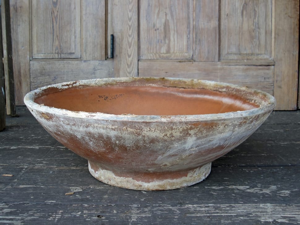 brown clay round bowl preview