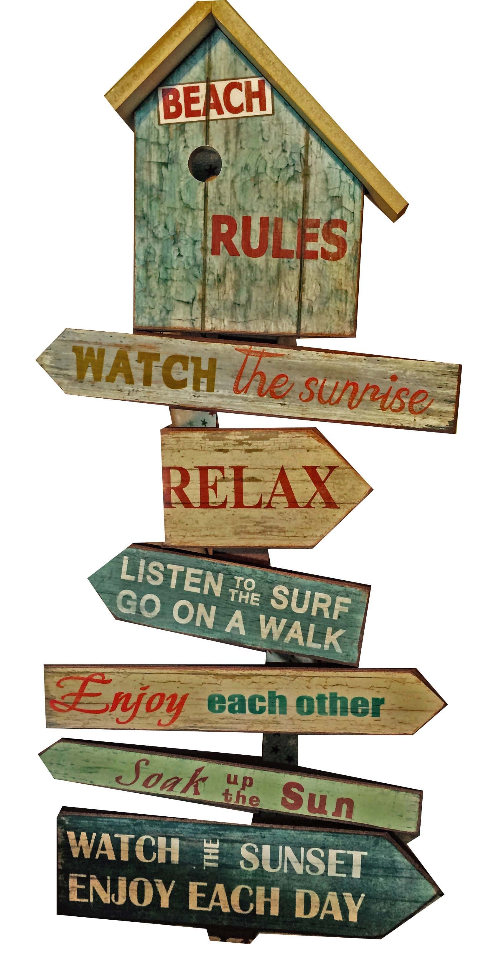 green and brown wooden signboards