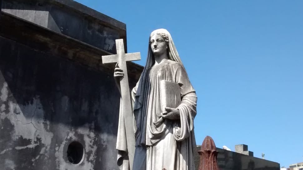 grey concrete religious statue preview