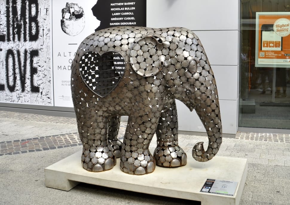 gray metallic elephant figurine preview
