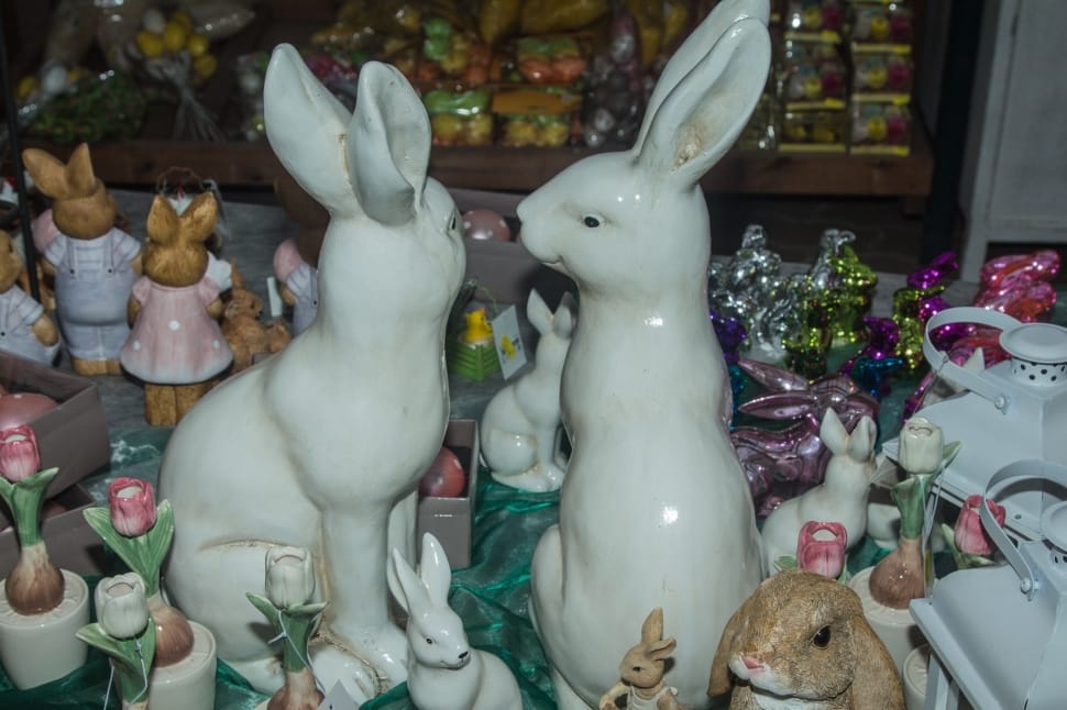 white ceramic rabbit figurine preview