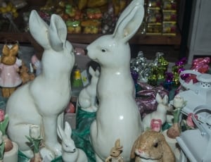 white ceramic rabbit figurine thumbnail