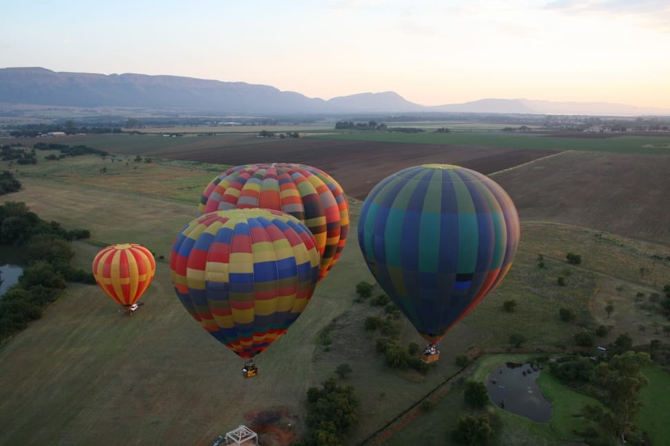 four hot air balloons preview