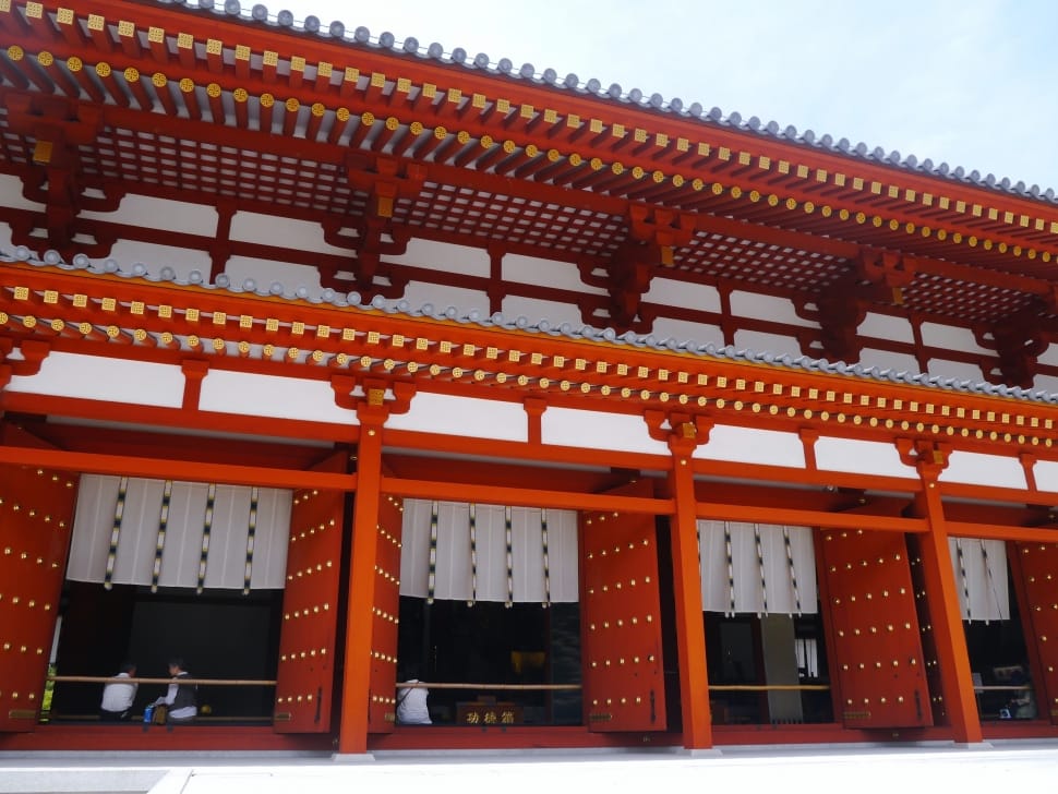 monk's red and white temple preview