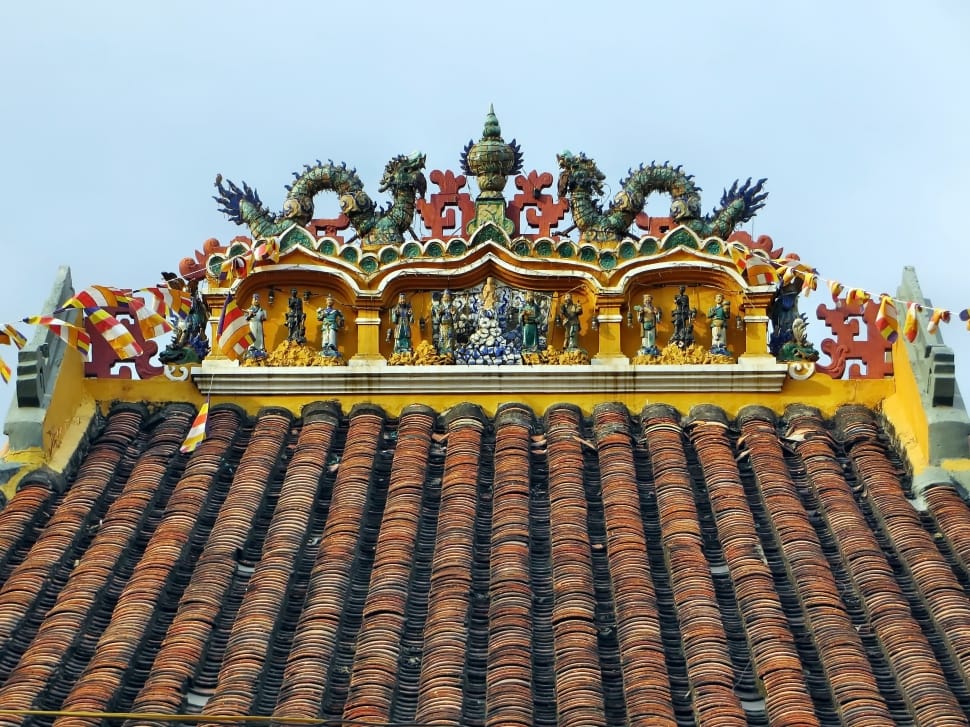 yellow and green dragon roof ornament preview
