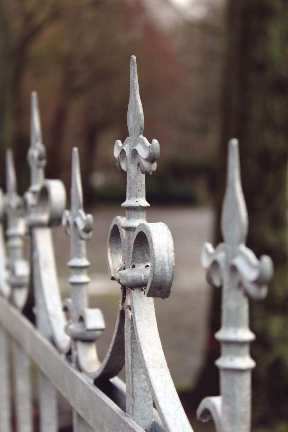 gray metal fence with spiky tips preview