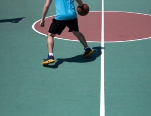 person in teal shirt playing basketball thumbnail