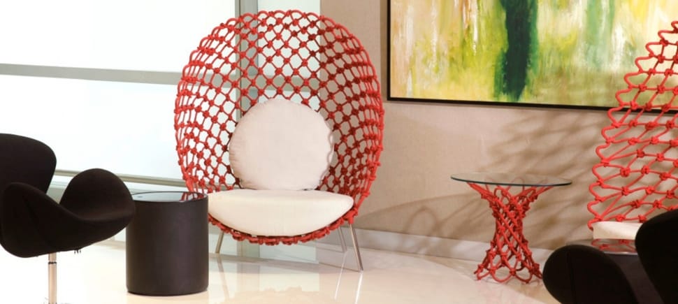 red chair and coffee table preview