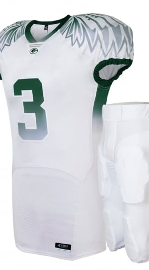 white greenbay packers 3 v neck jerset shirt and pants thumbnail