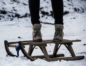 brown wooden sled thumbnail