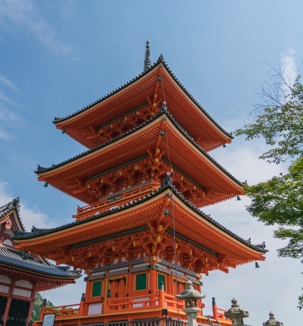 gray and orange pagoda preview