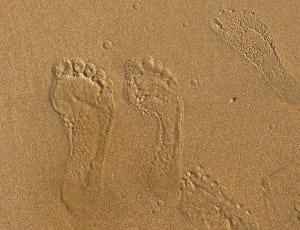 foot prints in sand photo thumbnail