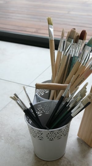 paint brush collection and bucket thumbnail