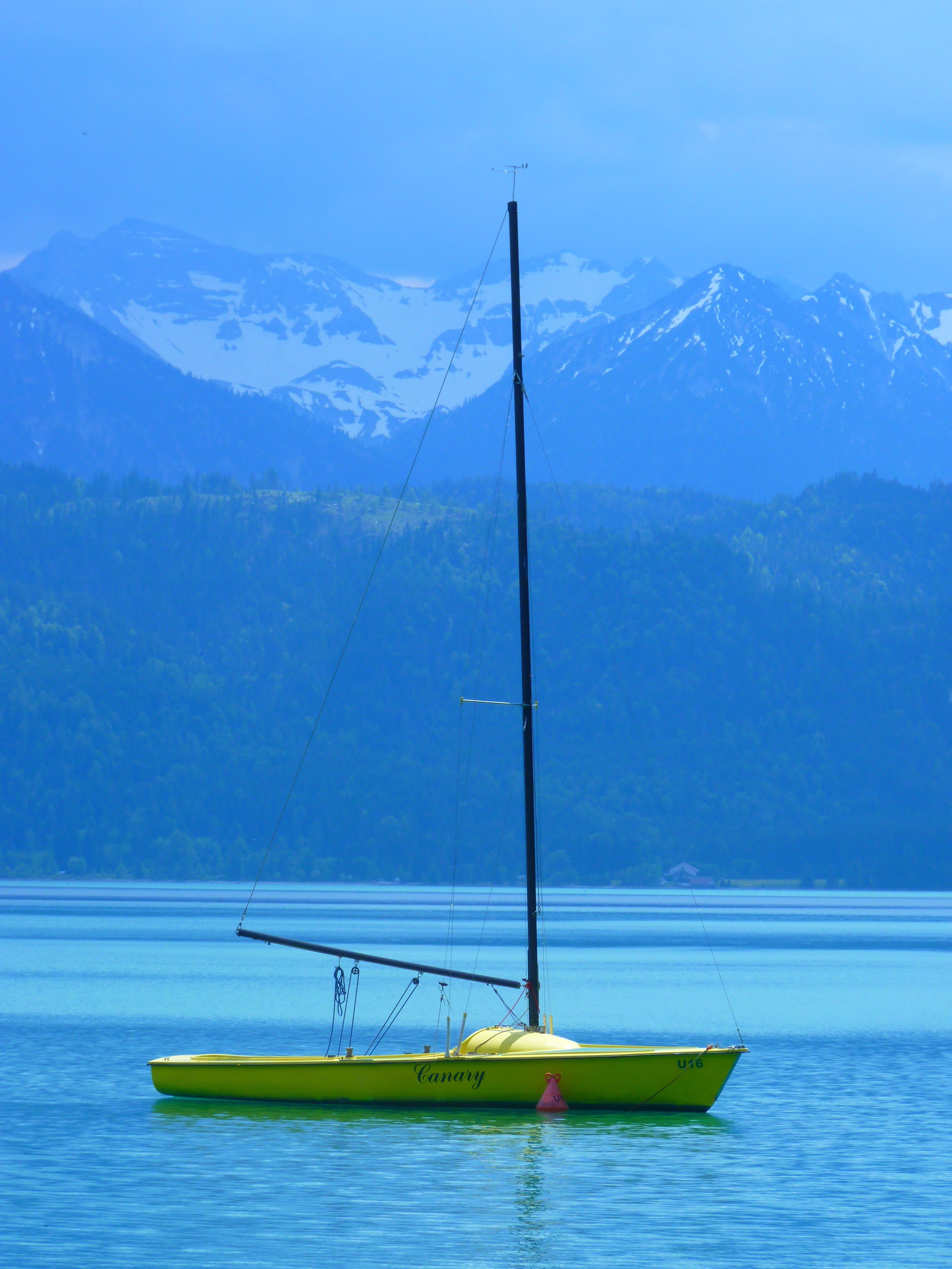 green sailboat