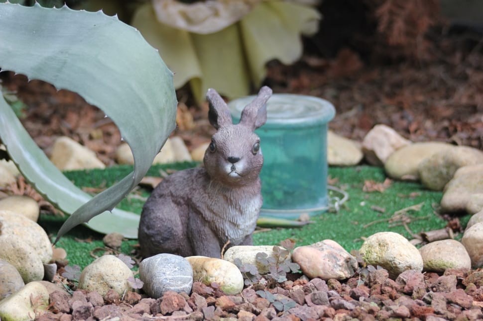 gray rabbit statuette preview