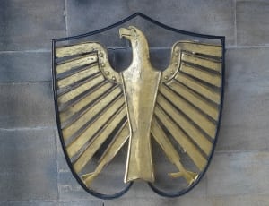 shallow focus photography of brass eagle wall decor thumbnail