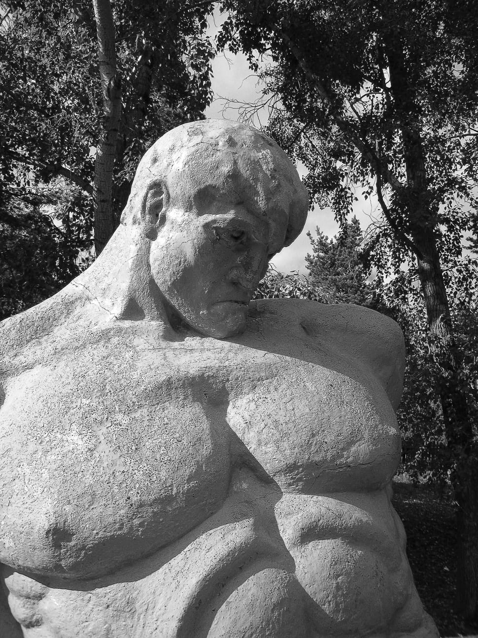 grey man concrete statue preview