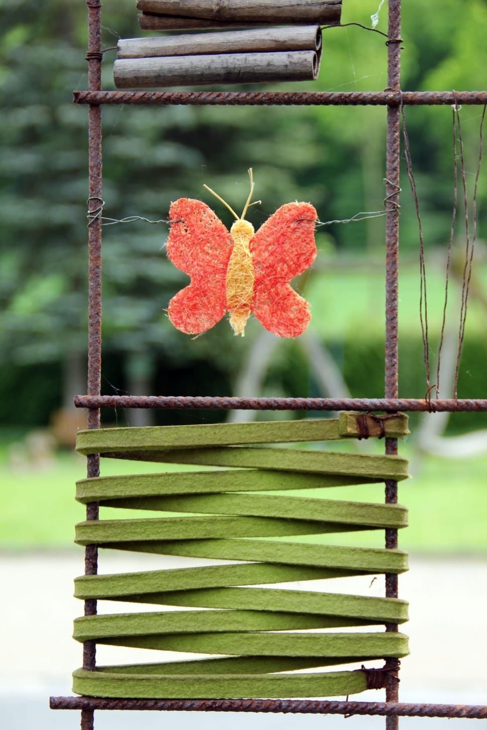 brown steel frame butterfly hanging decor preview